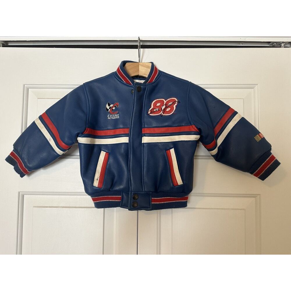Chase Authentics Dale Jarrett 88 Faux Leather Jacket NASCAR Kid Size 2 Letterman
